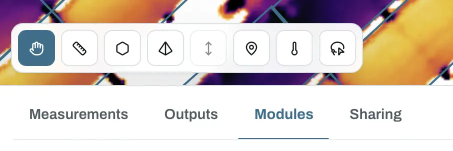 Modules tab below the MapperTool viewer alongside Measurements, Outputs and Sharing